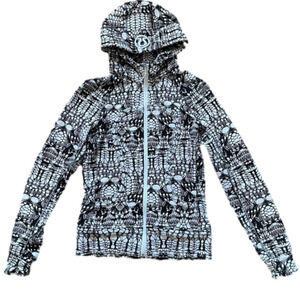 [lululemon] Scuba Hoodie -  White Black Glacier Lace Print - 6
